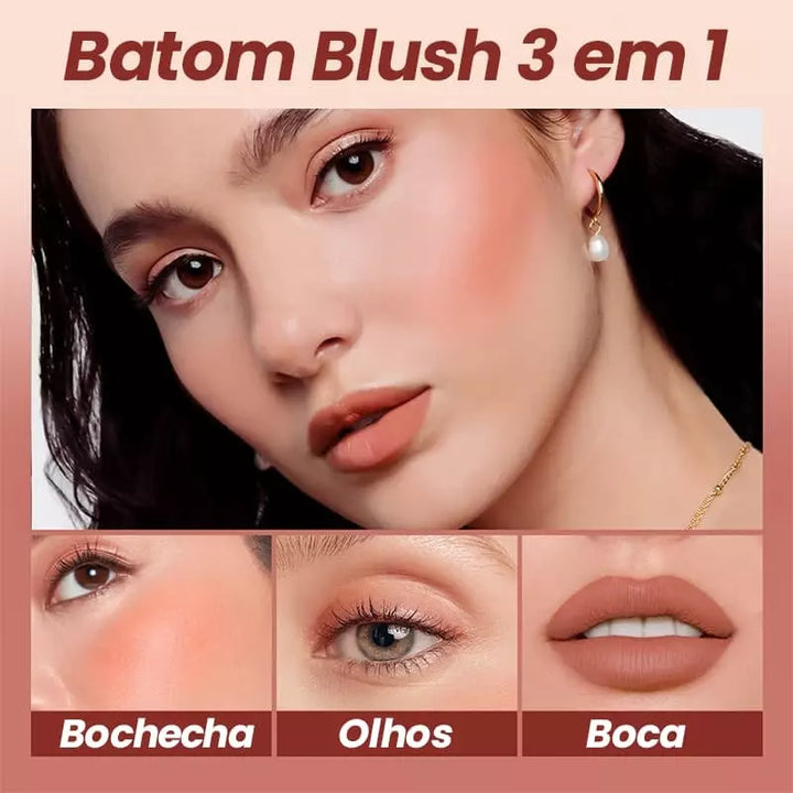 Maquiagem - Bastão O.TWO.O Trio Radiante - Batom, Blush e Sombra.